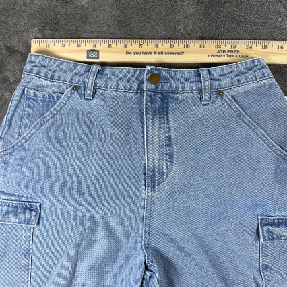 Billabong Westerly Denim Cargo Shorts Light Wash Raw Hem Size 27 - Picture 5 of 7